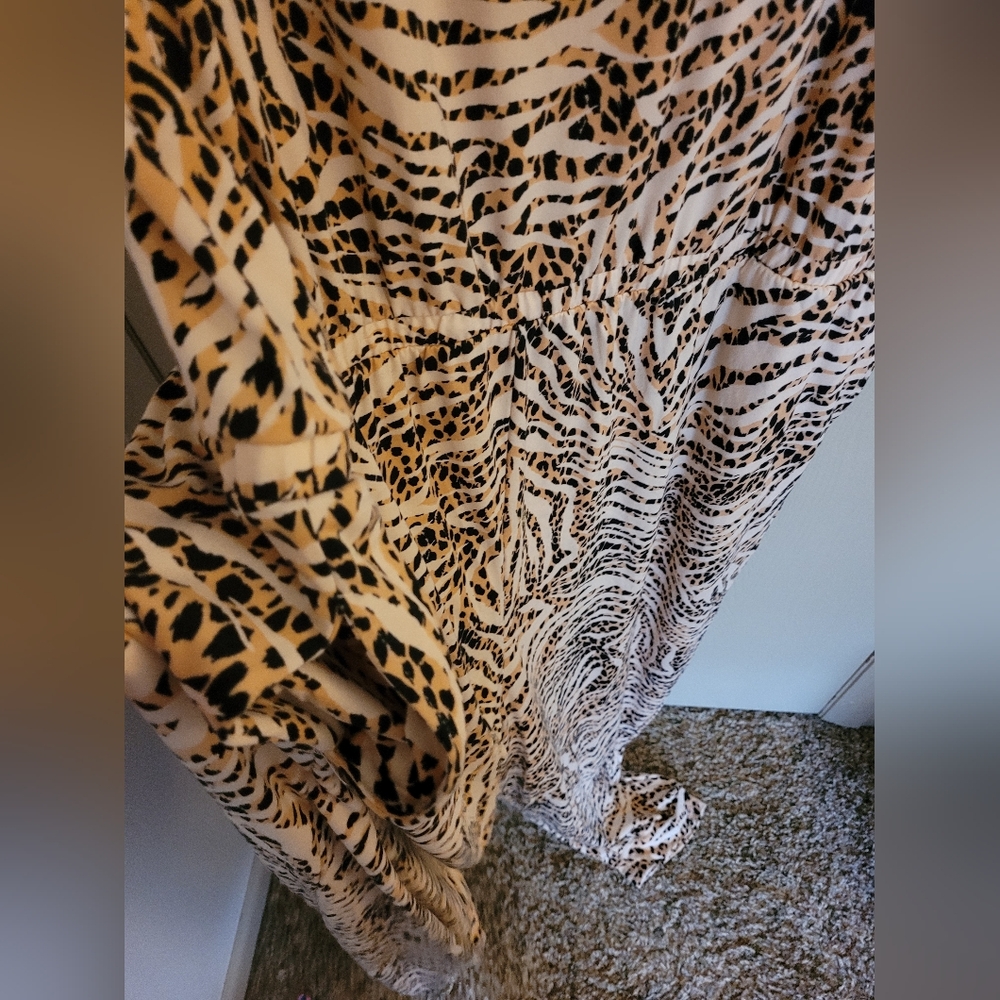 Comfort Code By Cuddlduds Animal Print Stretchy Jumpsuit NWOT 3XL - Picture 2 of 4